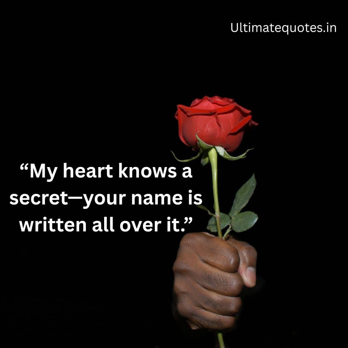 Secret love quote in cursive font